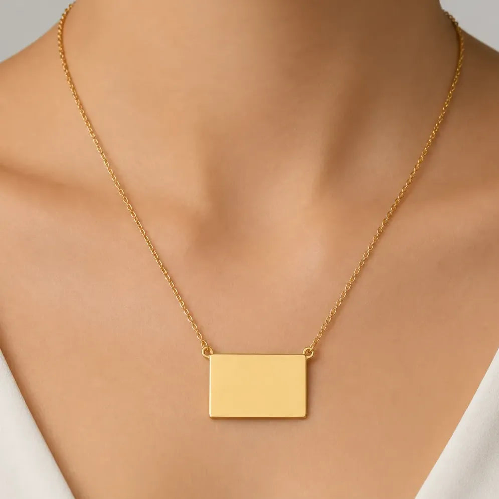 Stainless Steel Pull-Out Envelope Necklace