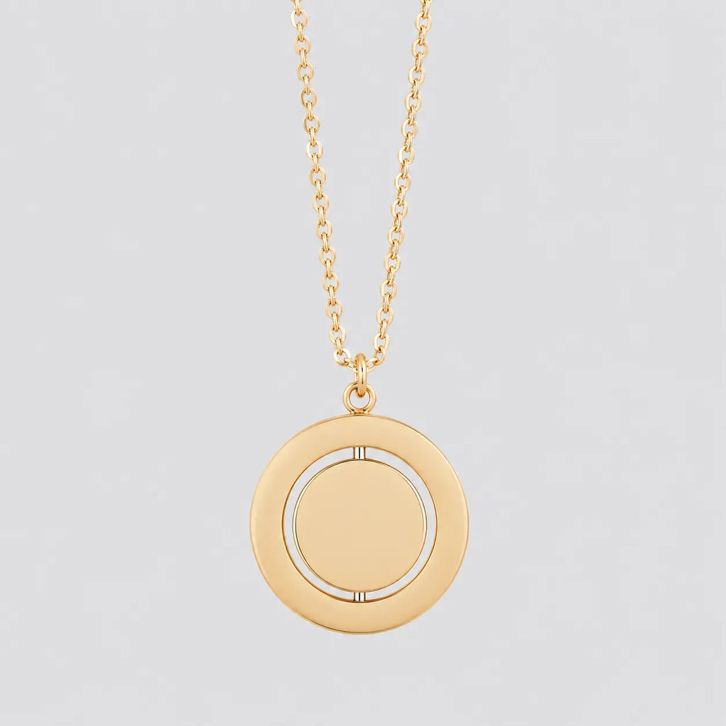 Stainless Steel Spinner Pendant Necklace