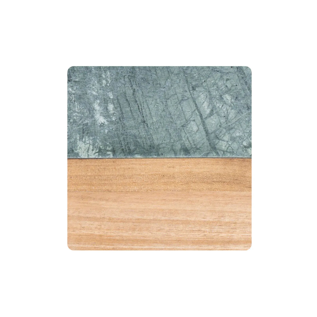 Premium Square Marble & Wood Spliced Coasters