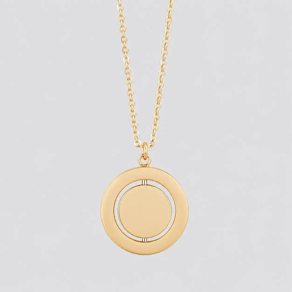 Stainless Steel Spinner Pendant Necklace
