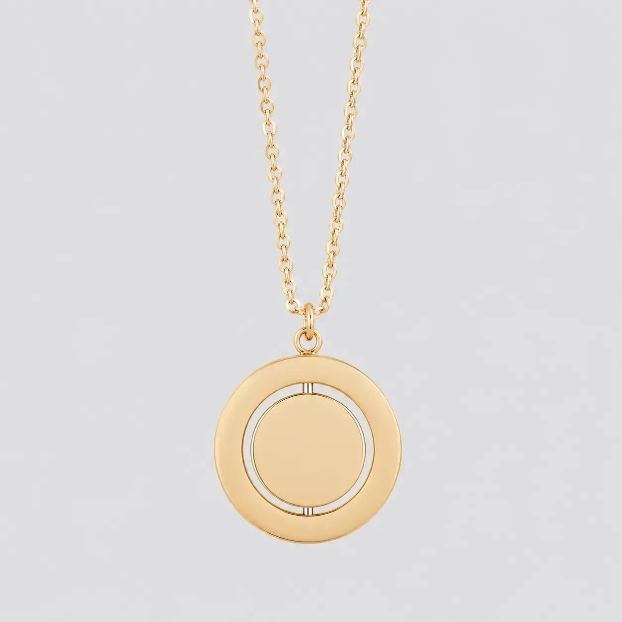 Stainless Steel Spinner Pendant Necklace
