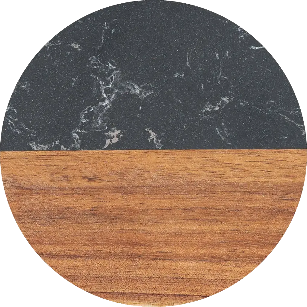 Premium Round Marble & Wood Spliced Coasters