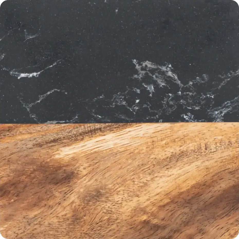 Premium Square Marble & Wood Spliced Coasters