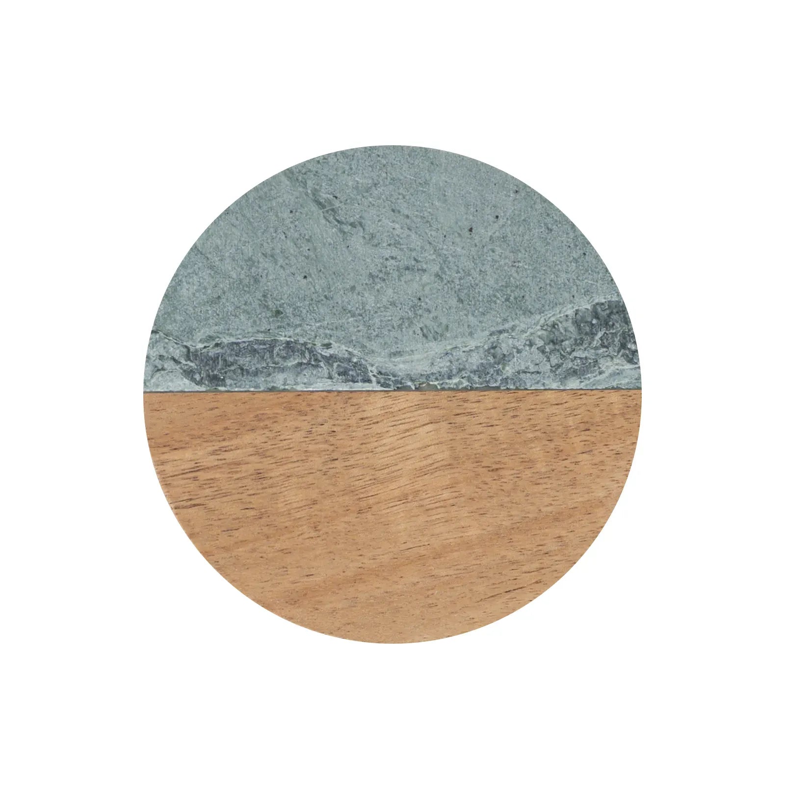 Premium Round Marble & Wood Spliced Coasters