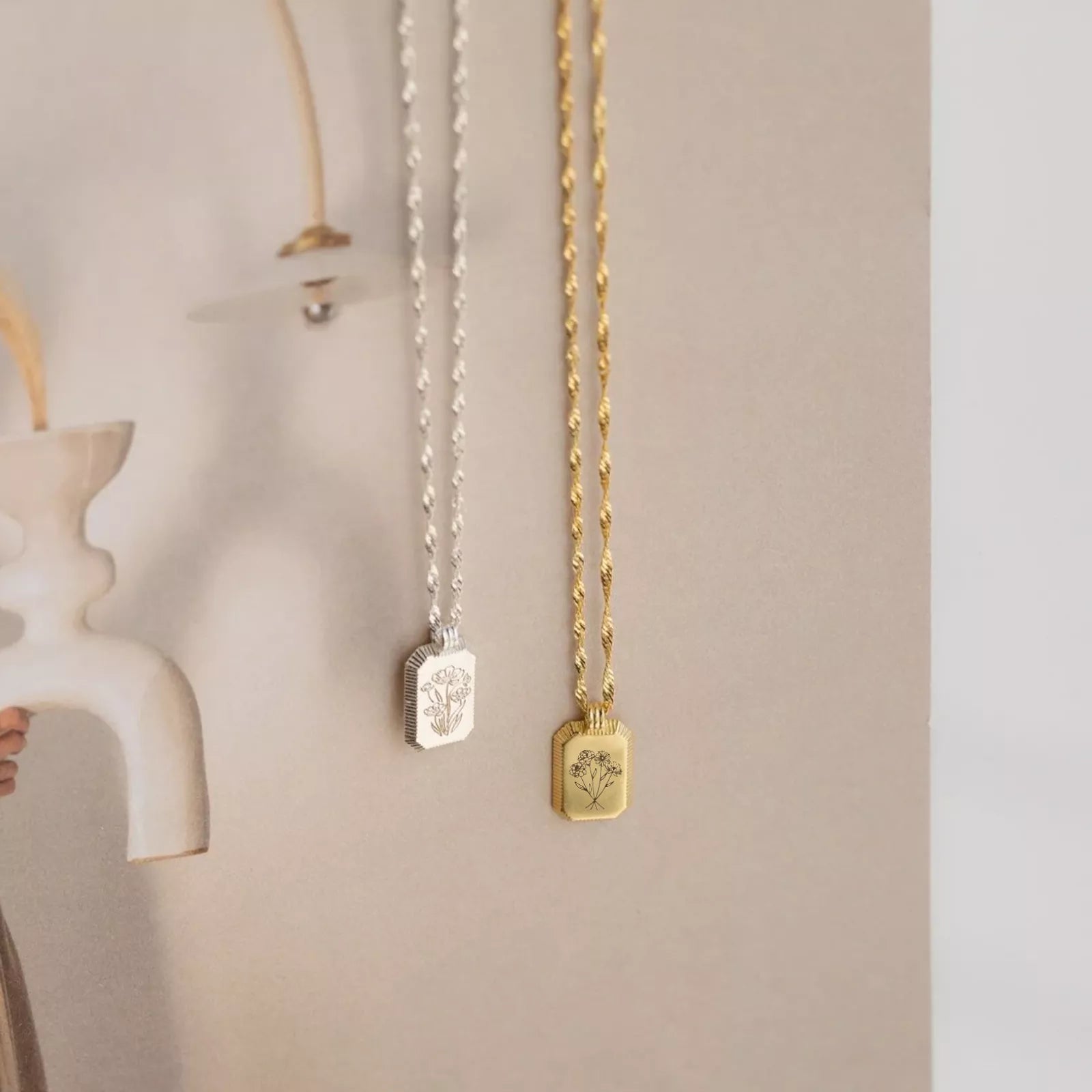Vintage Style Square Pendant