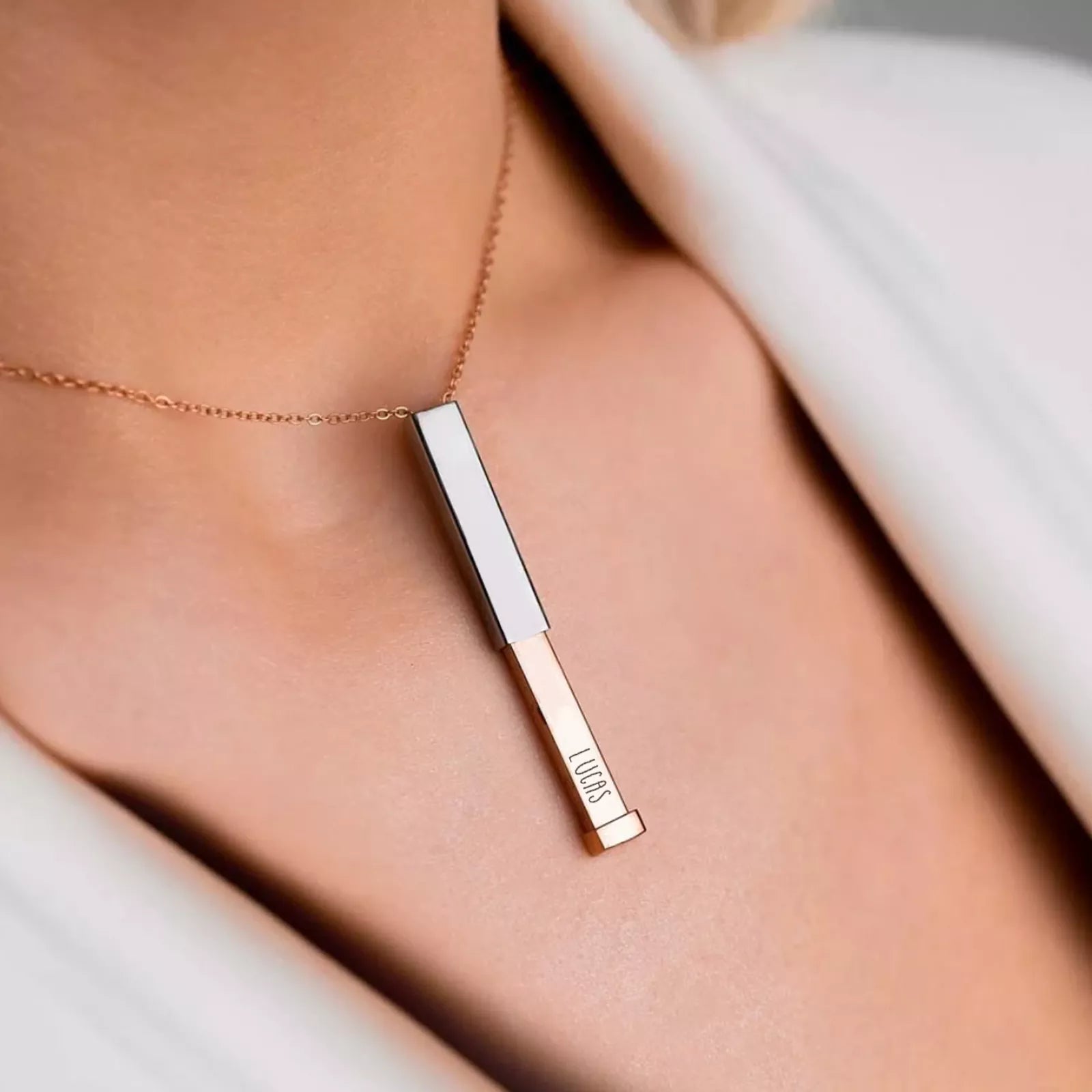 Hidden Message Bar Necklace