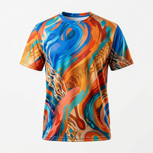 All-over print tee featuring studio artwork