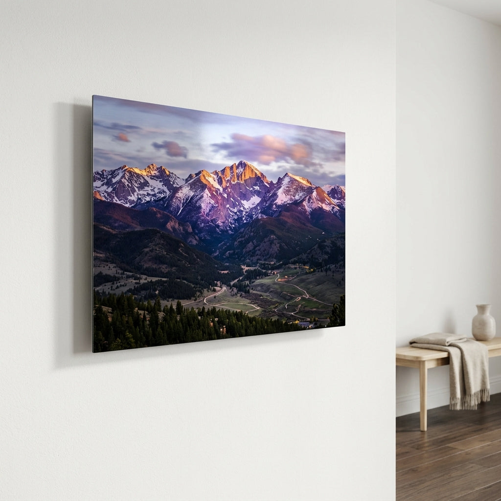 Front Range Dusk Colorado metal print, portrait crop