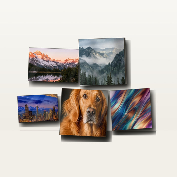 Clean five piece metal print gallery set - Mile High Metal Prints
