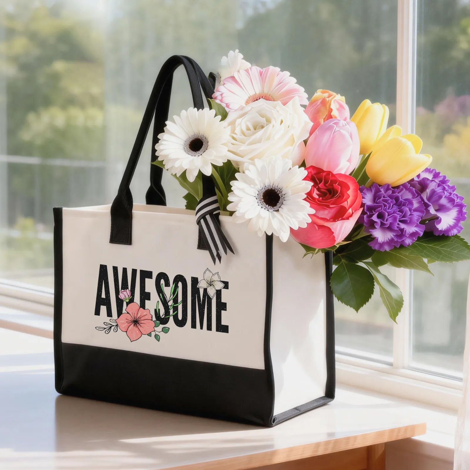 Classic Two-Tone Canvas Tote