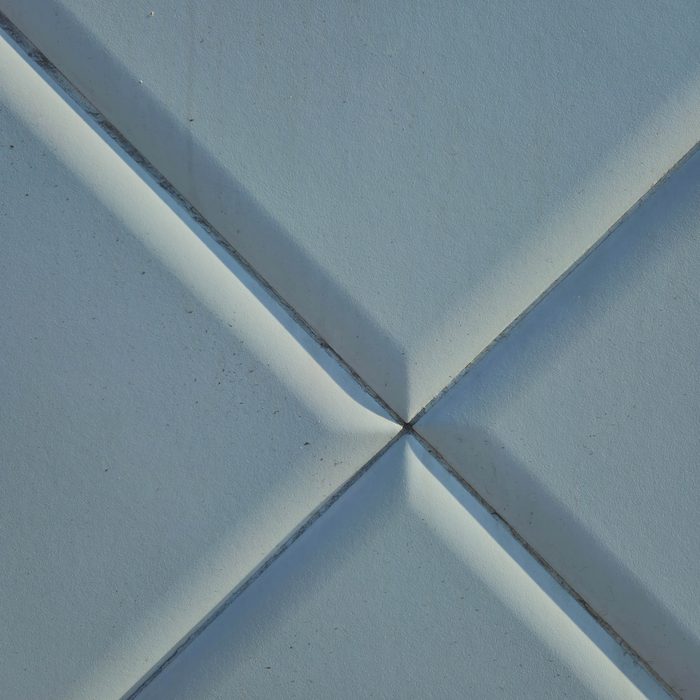 Brushed aluminum square panel metal print detail