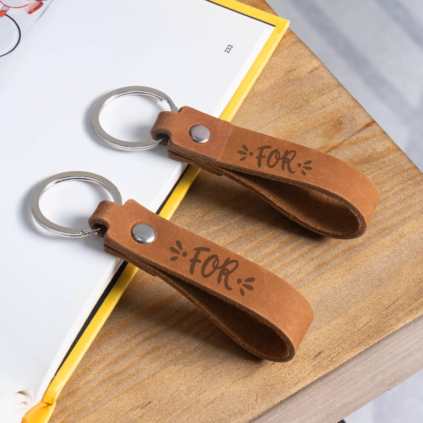 Genuine Leather Slim Key Fob